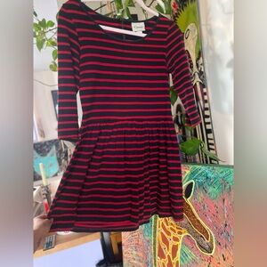 Chic Women's Red and Black Striped Mini Dress